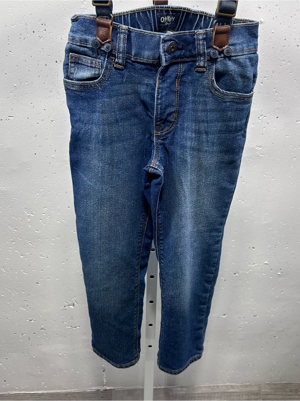 Oshkosh B'gosh Boys Denim Suspender Pants 5T